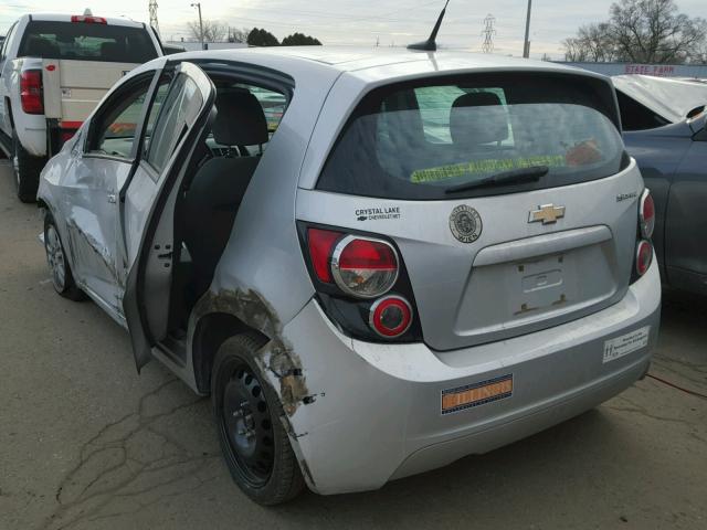 1G1JB6SH0C4102313 - 2012 CHEVROLET SONIC LS SILVER photo 3