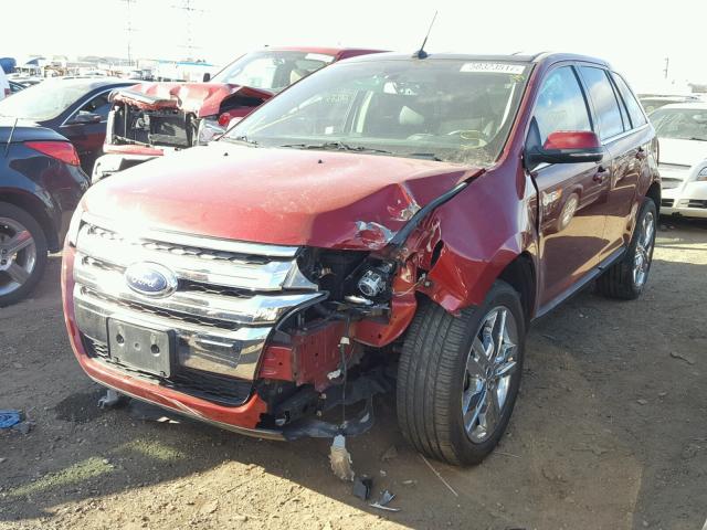 2FMDK4KC6EBA45035 - 2014 FORD EDGE LIMIT RED photo 2