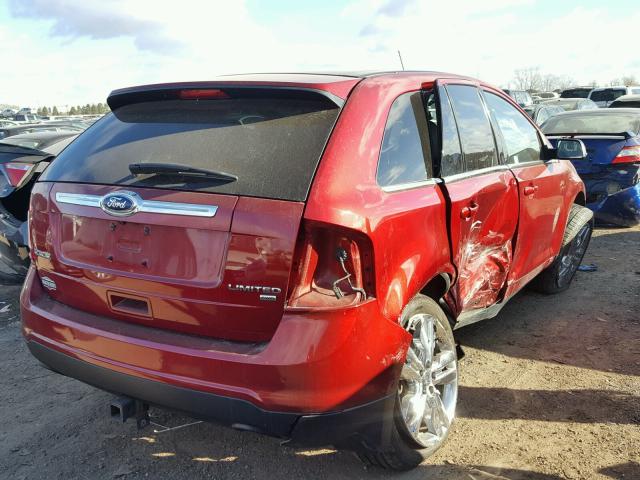 2FMDK4KC6EBA45035 - 2014 FORD EDGE LIMIT RED photo 4