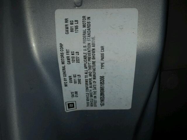 1G1NE52M6W6185366 - 1998 CHEVROLET MALIBU LS SILVER photo 10