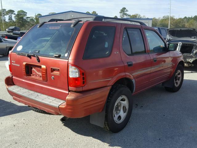 4S2CK58W914331364 - 2001 ISUZU RODEO S RED photo 4