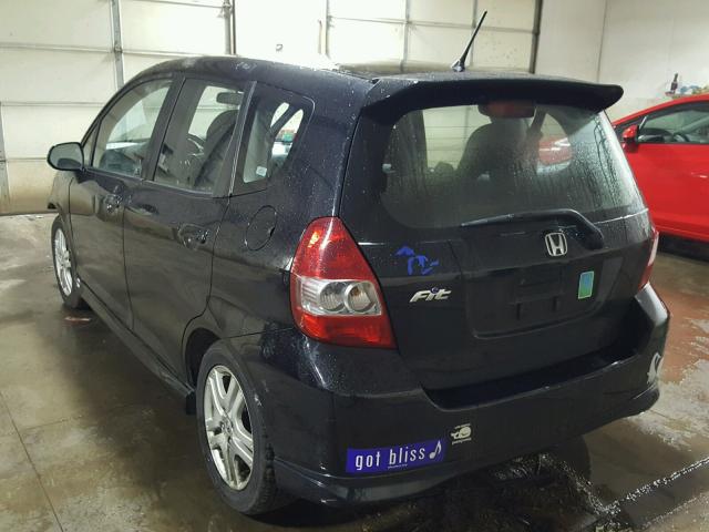 JHMGD38677S012852 - 2007 HONDA FIT S BLACK photo 3