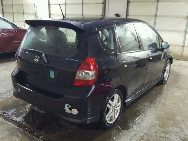 JHMGD38677S012852 - 2007 HONDA FIT S BLACK photo 4