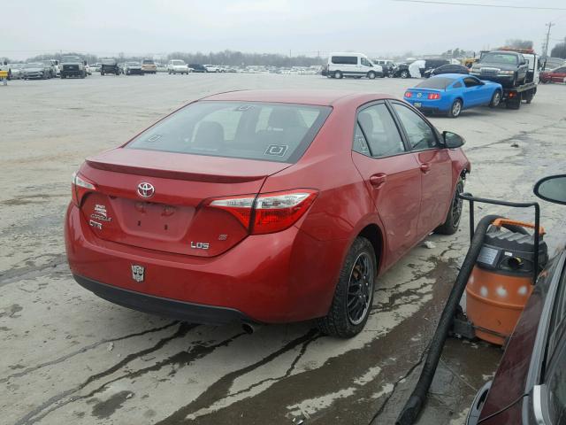 2T1BURHE2FC457506 - 2015 TOYOTA COROLLA L RED photo 4