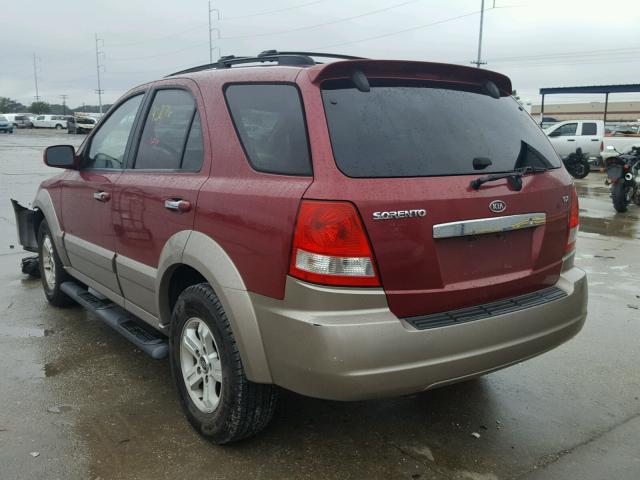 KNDJD733945312835 - 2004 KIA SORENTO EX MAROON photo 3