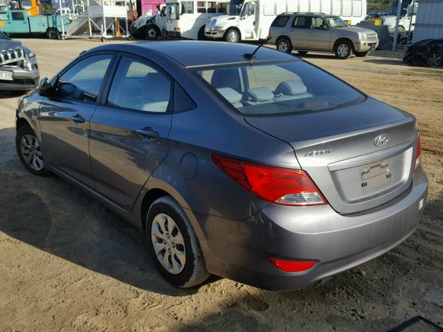 KMHCT4AE8FU804713 - 2015 HYUNDAI ACCENT GLS GRAY photo 3