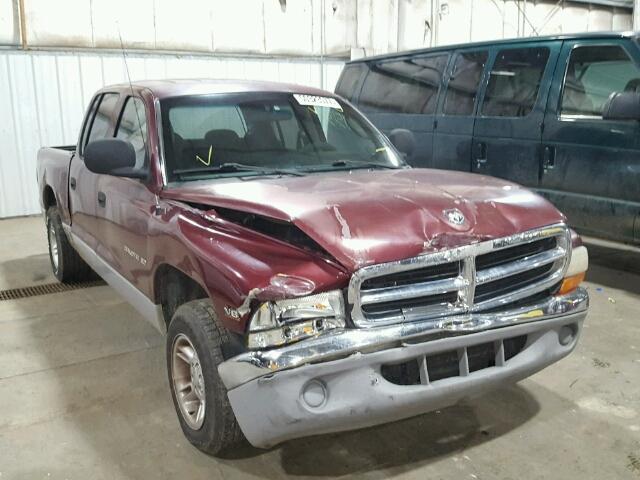 1B7GL2AN4YS607885 - 2000 DODGE DAKOTA QUA MAROON photo 1