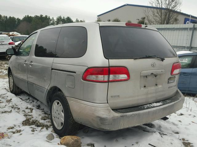 4T3ZF19C81U379920 - 2001 TOYOTA SIENNA CE SILVER photo 3