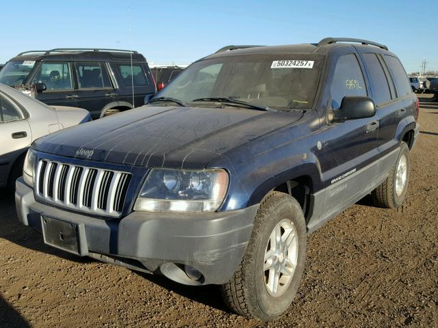 1J4GW48N44C408990 - 2004 JEEP GRAND CHER BLUE photo 2