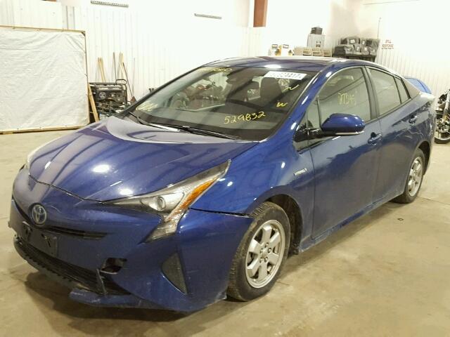 JTDKARFU5H3529832 - 2017 TOYOTA PRIUS BLUE photo 2