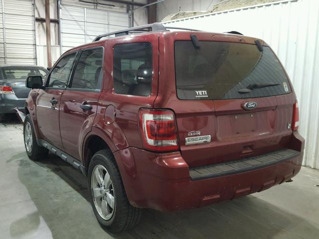 1FMCU0D7XCKA64382 - 2012 FORD ESCAPE XLT MAROON photo 3