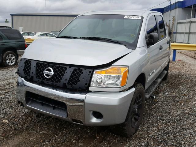 1N6AA0EK2DN302486 - 2013 NISSAN TITAN S SILVER photo 2