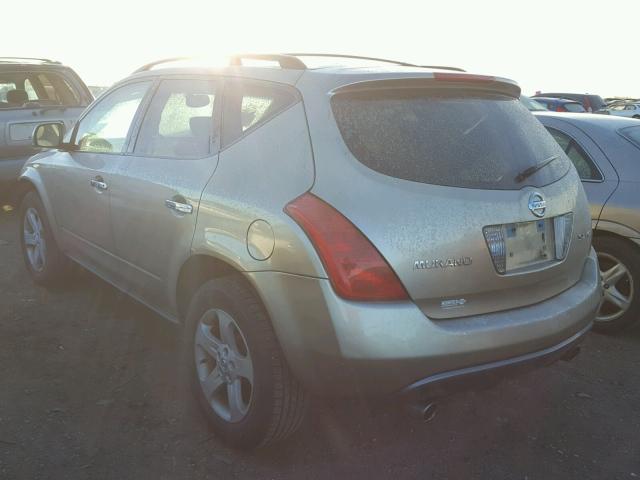 JN8AZ08W75W410676 - 2005 NISSAN MURANO SL SILVER photo 3