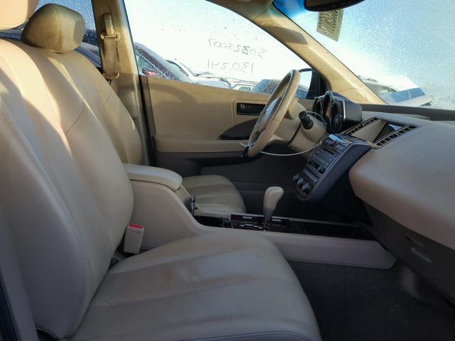 JN8AZ08W75W410676 - 2005 NISSAN MURANO SL SILVER photo 5