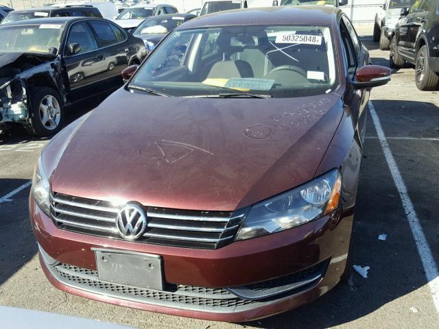 1VWAP7A34DC000845 - 2013 VOLKSWAGEN PASSAT S MAROON photo 9