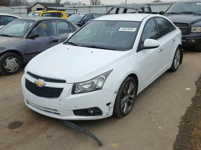 1G1PG5SB1D7273332 - 2013 CHEVROLET CRUZE LTZ WHITE photo 2