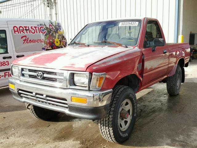 4TARN01P8NZ043939 - 1992 TOYOTA PICKUP 1/2 RED photo 2