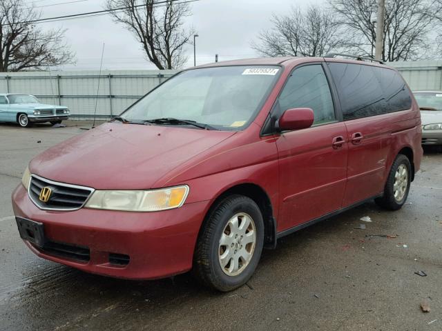 5FNRL18022B022739 - 2002 HONDA ODYSSEY EX RED photo 2