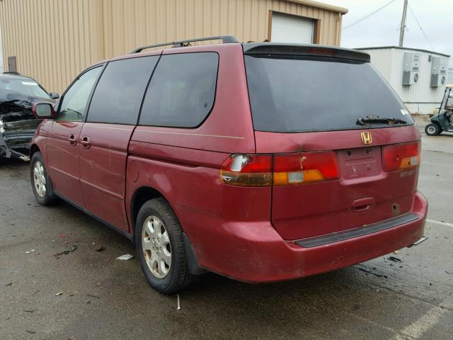 5FNRL18022B022739 - 2002 HONDA ODYSSEY EX RED photo 3