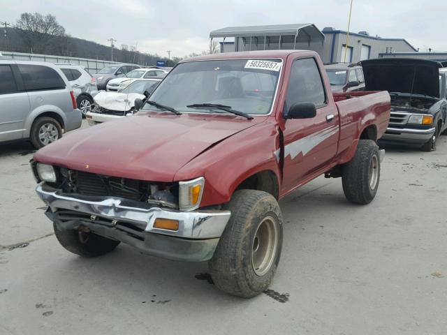 JT4RN01PXN7054599 - 1992 TOYOTA PICKUP 1/2 RED photo 2