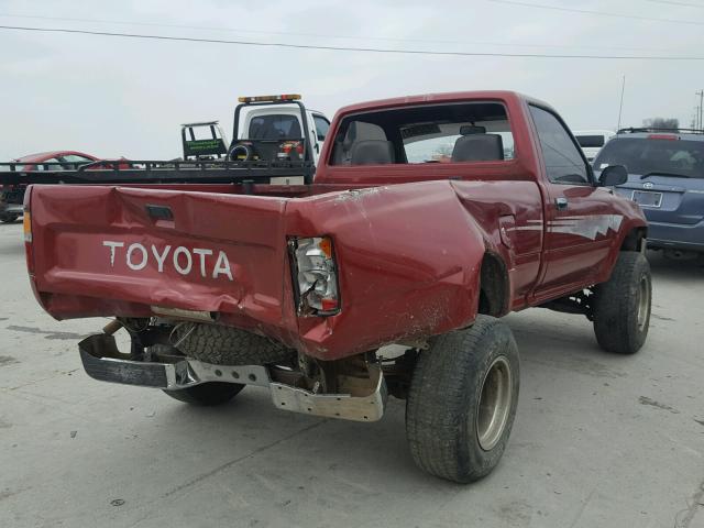 JT4RN01PXN7054599 - 1992 TOYOTA PICKUP 1/2 RED photo 4