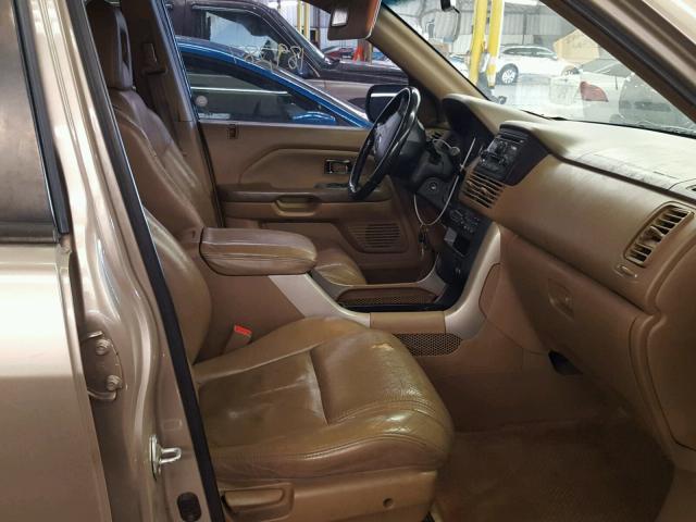 2HKYF18503H570367 - 2003 HONDA PILOT EXL TAN photo 5