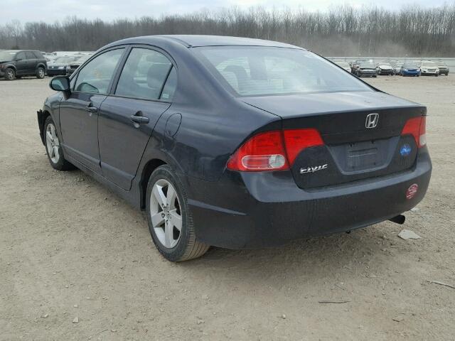 1HGFA16837L034308 - 2007 HONDA CIVIC EX შავი ფოტო 3