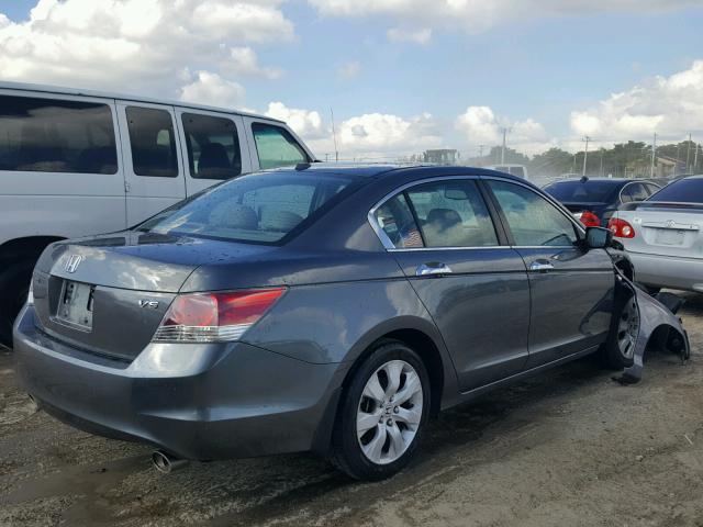 1HGCP36818A008980 - 2008 HONDA ACCORD EXL GRAY photo 4