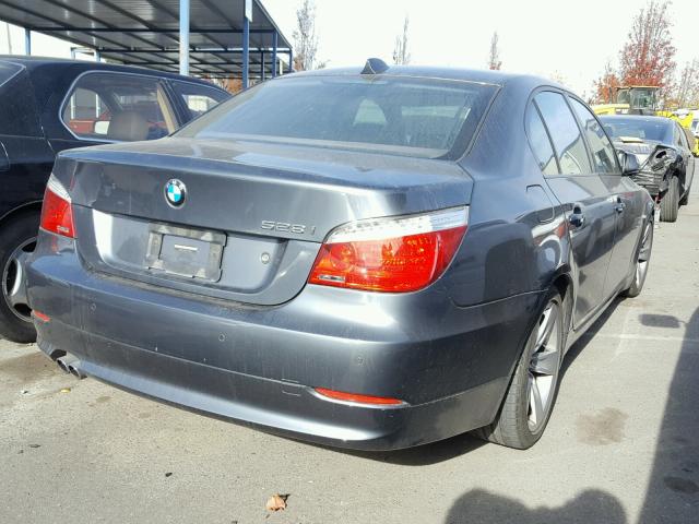 WBANU53528CT05540 - 2008 BMW 528 I GRAY photo 4