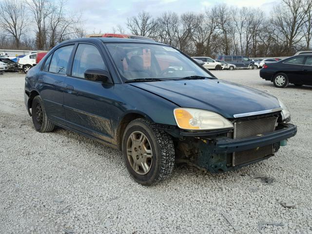 1HGES16591L073619 - 2001 HONDA CIVIC LX GREEN photo 1