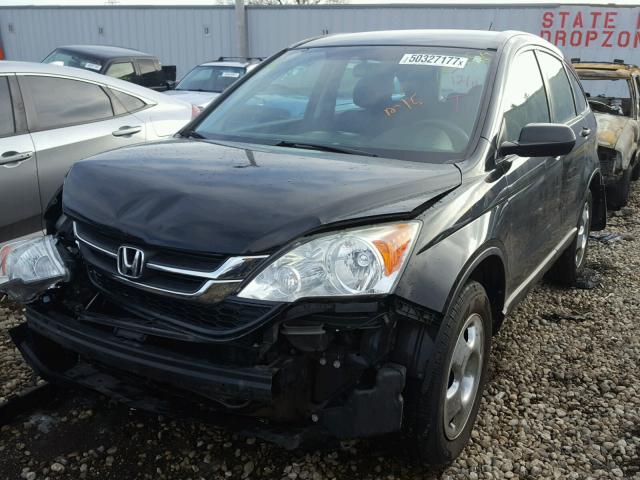 5J6RE4H39AL041459 - 2010 HONDA CR-V LX BLACK photo 2