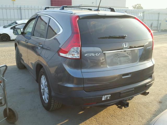 2HKRM4H79DH628555 - 2013 HONDA CR-V EXL GRAY photo 3