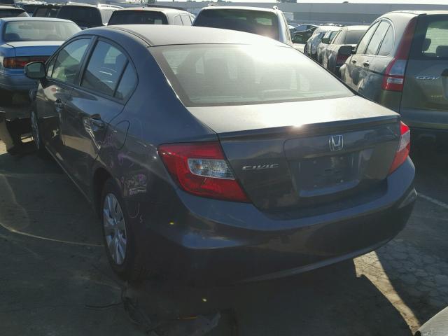 2HGFB2F5XCH311388 - 2012 HONDA CIVIC LX GRAY photo 3