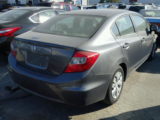 2HGFB2F5XCH311388 - 2012 HONDA CIVIC LX GRAY photo 4