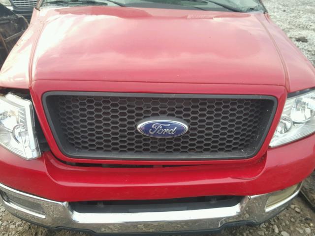 1FTPX12554NA23775 - 2004 FORD F150 RED photo 7