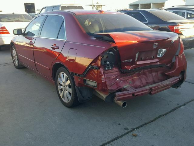 1HGCM66877A024853 - 2007 HONDA ACCORD EX RED photo 3