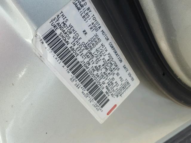 JT6HF10U5Y0105419 - 2000 LEXUS RX 300 SILVER photo 10