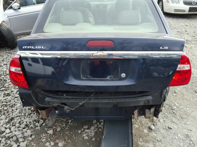 1G1ZS57F87F269940 - 2007 CHEVROLET MALIBU LS BLUE photo 9