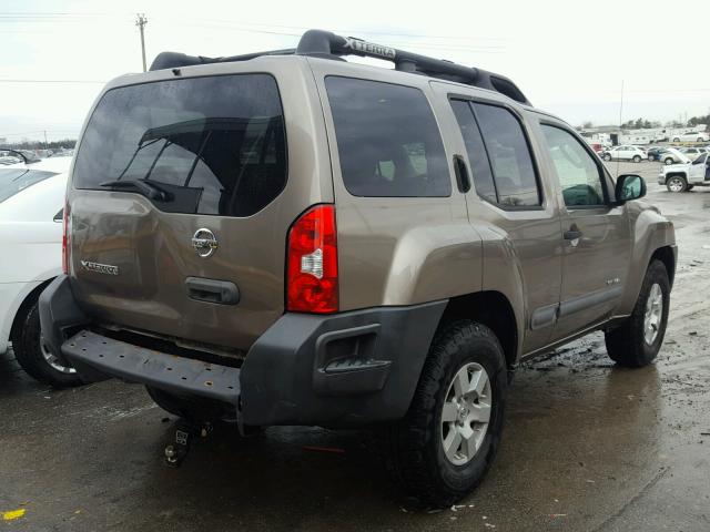 5N1AN08W15C637723 - 2005 NISSAN XTERRA OFF TAN photo 4