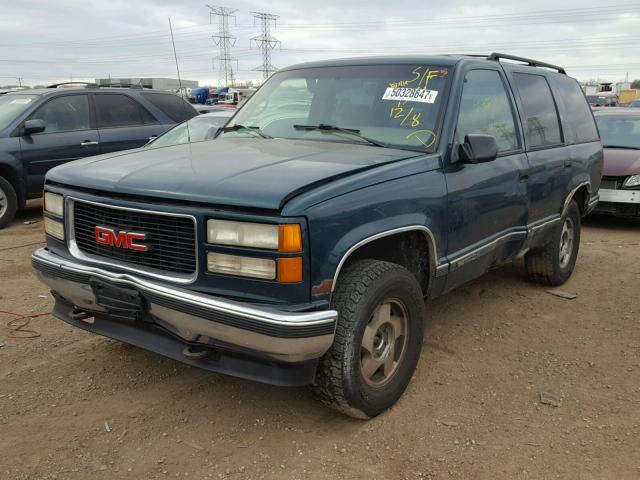 1GKEK13R6TJ727632 - 1996 GMC YUKON GREEN photo 2