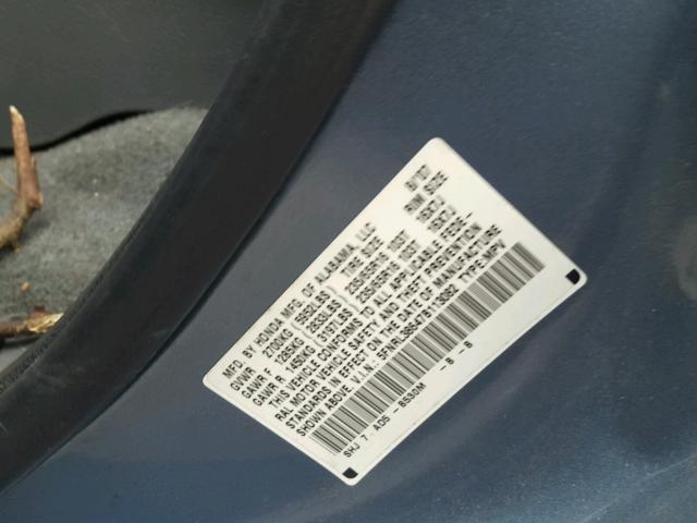 5FNRL38647B113082 - 2007 HONDA ODYSSEY EX BLUE photo 10