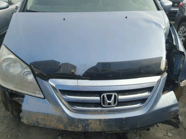 5FNRL38647B113082 - 2007 HONDA ODYSSEY EX BLUE photo 7