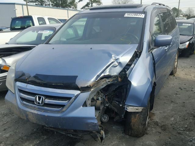 5FNRL38647B113082 - 2007 HONDA ODYSSEY EX BLUE photo 9