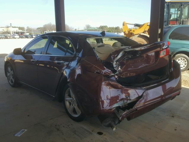 JH4CU2F60AC024712 - 2010 ACURA TSX BURGUNDY photo 3