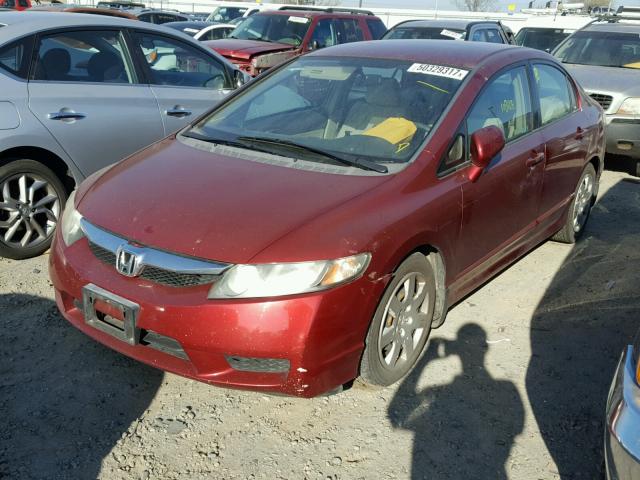 2HGFA16599H344128 - 2009 HONDA CIVIC LX BURGUNDY photo 2