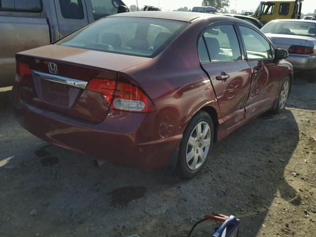 2HGFA16599H344128 - 2009 HONDA CIVIC LX BURGUNDY photo 4