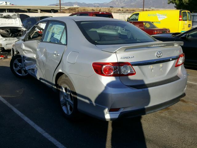 5YFBU4EE1DP148517 - 2013 TOYOTA COROLLA BA SILVER photo 3