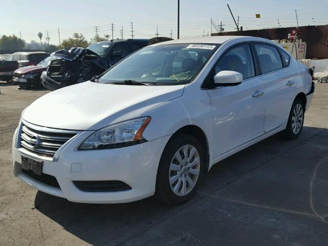 3N1AB7APXEL662104 - 2014 NISSAN SENTRA S WHITE photo 2