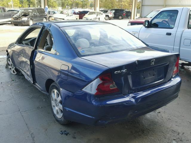 1HGEM22983L073302 - 2003 HONDA CIVIC EX BLUE photo 3