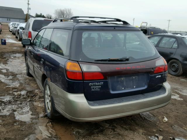 4S3BH675747612862 - 2004 SUBARU LEGACY OUT BLUE photo 3